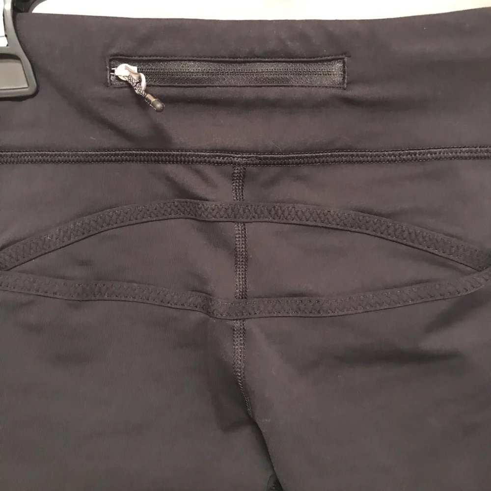 Lululemon Run For Your Life Crop Ruched Knee Leggings Black